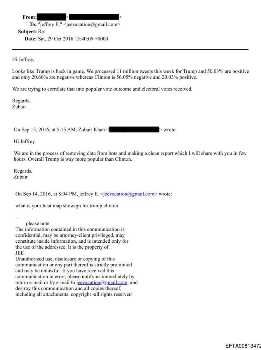 Furbeti's tweet image. Did Jeffrey Epstein work to rig the 2016 Election for Trump using social media bots and online sentiment with cybersecurity "genius" Zubair Khan?