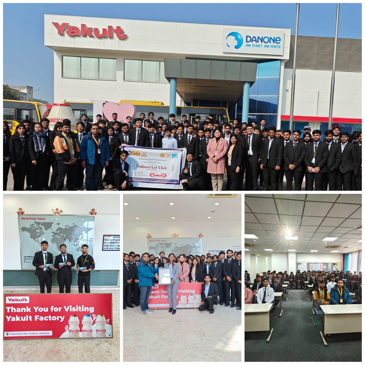 GNIOTCollege's tweet photo. BTech First Year students from GNIOT visited Yakult India gaining real world exposure to food processing automation quality control and industry standards.
#YakultVisit #GNIOT #IndustrialExposure #LearningByDoing #BTechStudents https://t.co/KUoiuvJJfe