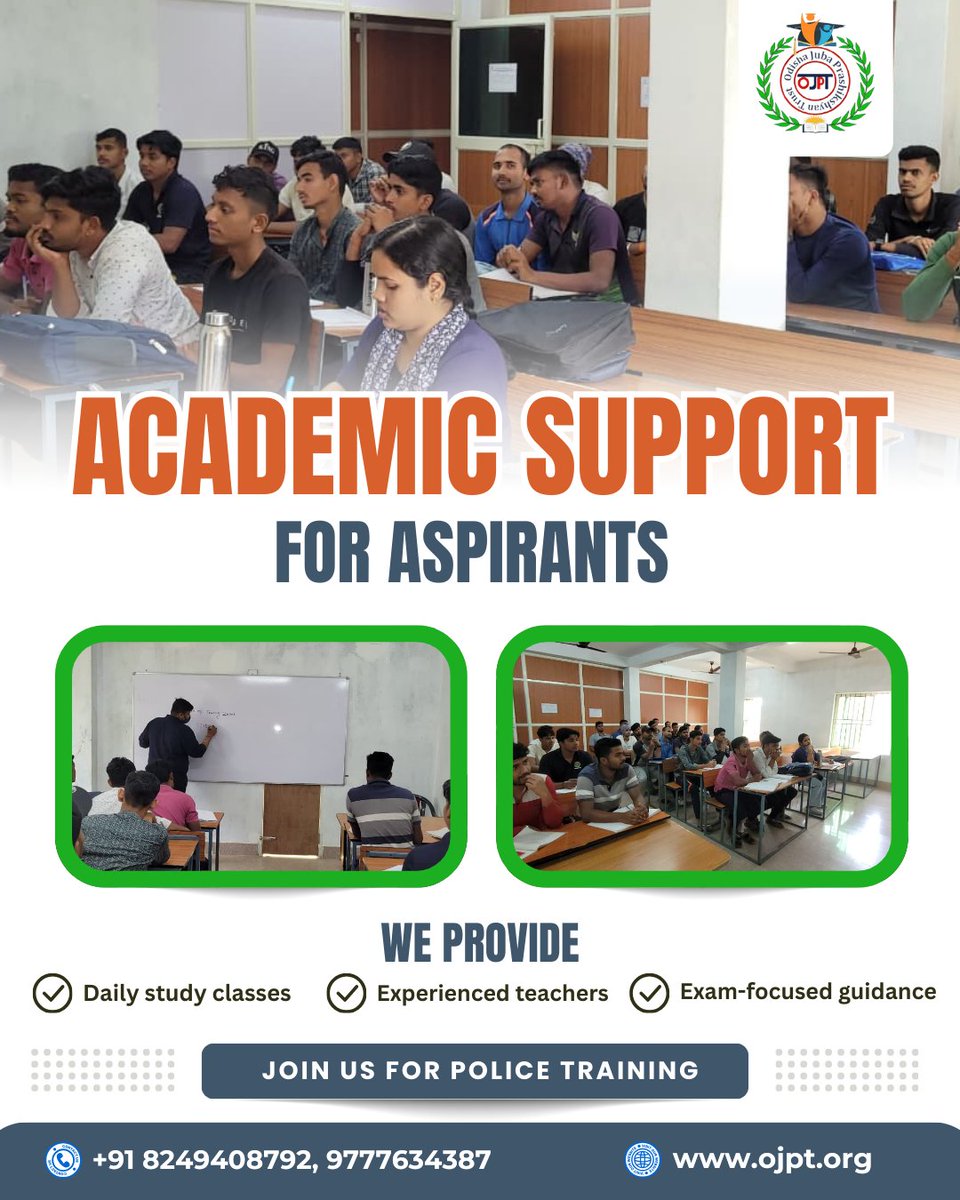 OJPTrust's tweet photo. Focused classroom sessions, experienced teachers and exam oriented guidance form the foundation of our academic training. Along with physical preparation we help aspirants build strong subject understanding and exam confidence for police and uniformed services.

Learning here is structured, consistent and aligned with real exam requirements.

Join us. Start police training.

#OJPT #Policetraining #Bestpolicetraining #Odishapolice #Aspriants #Policeexam