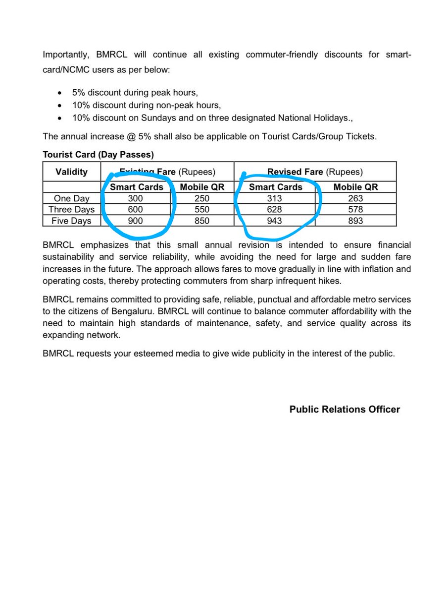 solidview's tweet photo. It's amazing that BMRCL has not hiked the Smart Card Day passes by 5%.
A big discount of two rupees is offered!!
Is it a calculation error ?
OR
An act of generosity ?
You decide on this Bengaluru.
Meanwhile, every Monday is #BoycottMetro day for me🙏🏼
Which day is yours? https://t.co/RAtanFn5fE