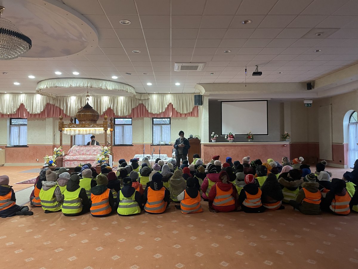 MountStewartSch's tweet photo. On Tuesday, Year 4 went to the Brent Sikh Centre as part of our RE unit this term. We experienced Sikh seva by having a drink in the langar and were able to see the Guru Granth Sahib up close! #tmssyear4 #tmssre https://t.co/Rn8vzQE9lu