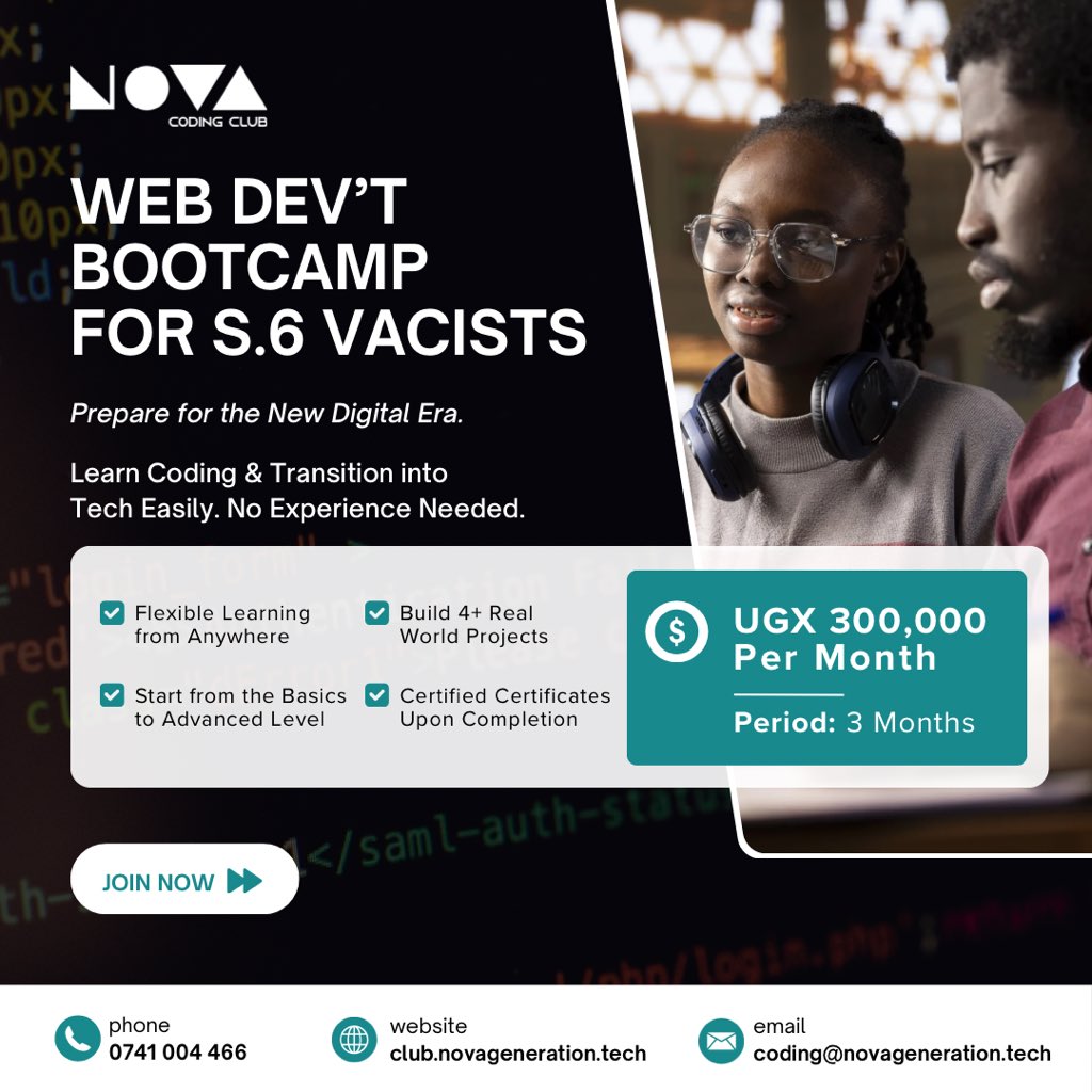 NovaCodingClub's tweet photo. THE S.6 BOOTCAMP IS BACK! 

Join our 12-Week Web Development Bootcamp and gain hands-on experience building real projects in teams, taught by industry professionals.

Bootcamp kicks off March 9th, 2026

Register Here: https://t.co/dWmBotX61B https://t.co/cAfFgorVnG