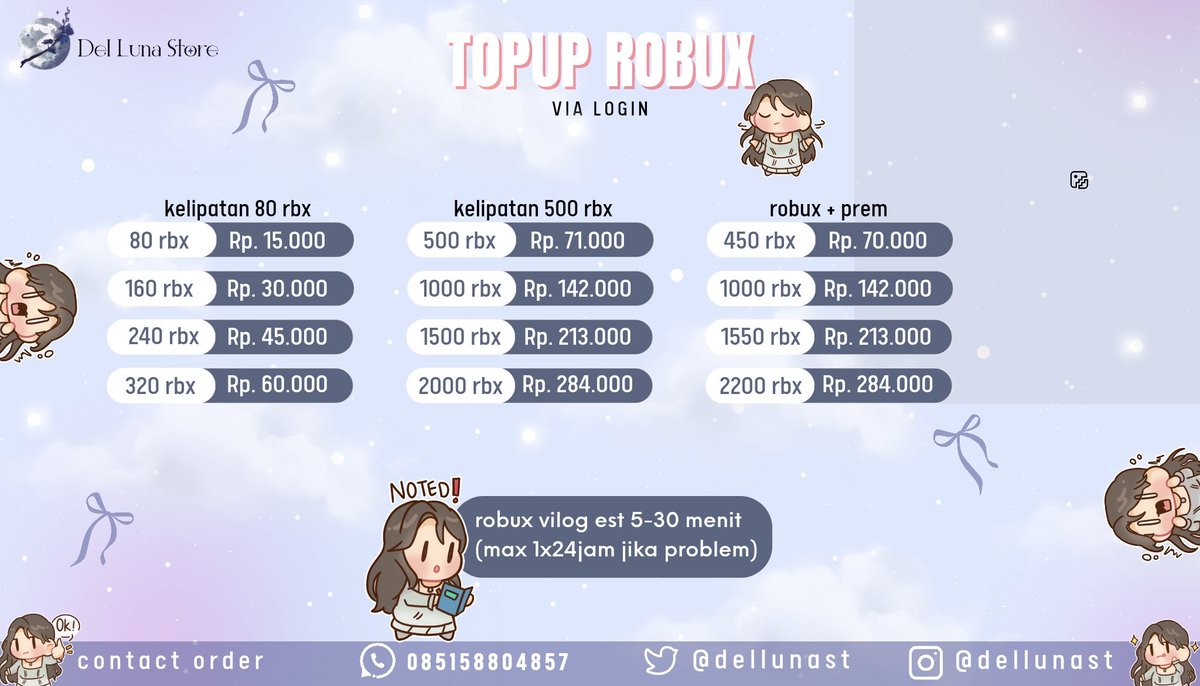 pricelist robaks terbaru kita buat publik😋 (harga mem gc lebih murah + lagi promoo) yuks sung sajah yg mau masuk gc link di pinned!
#zonauang
