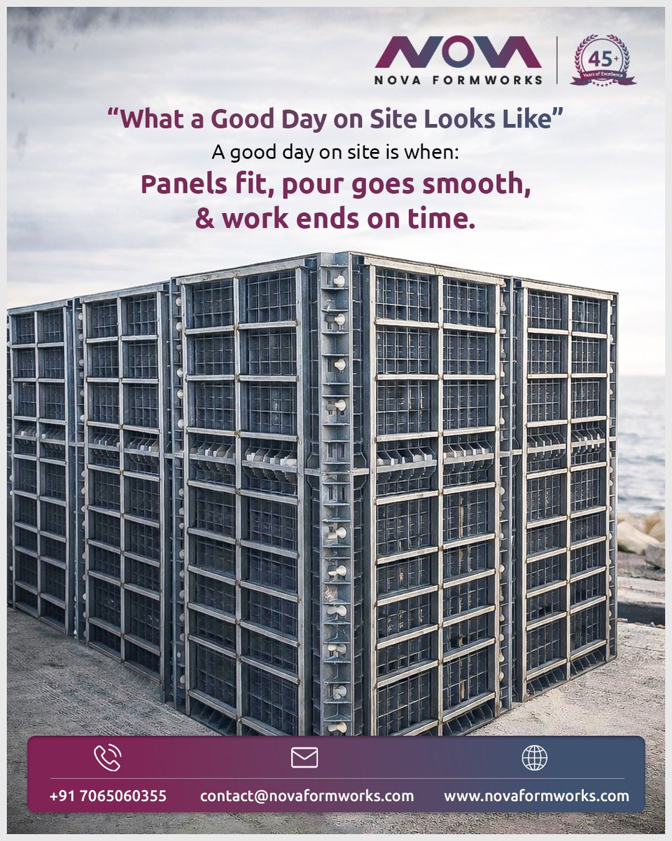 NovaFormworks's tweet photo. Anyone who’s worked on a construction site knows -
some days just flow better than others.

When formwork fits the way it should,
when adjustments are minimal,
and when the pour goes as planned,
the whole site feels lighter.

#novaformworks #constructionproject
#formworksystems https://t.co/hLoMXUXpGi