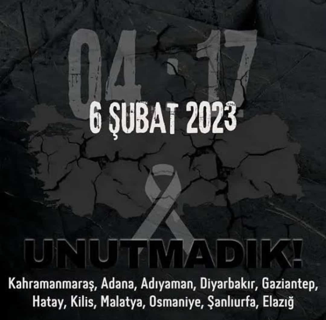 Bütün hikayelerin yarım kaldığı an.

Unutmadık, unutmayacağız.

#6subat2023 ♾️