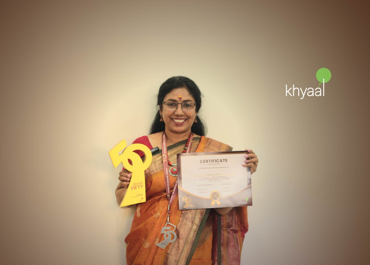 KhyaalFamily's tweet image. Read the inspiring story of our Khyaal Club Member, Sheela P. K. ji, whose love for acting and culture led her to shine as Best Actor of the Year at Khyaal 50 Above 50. Her journey reminds us that dreams only grow deeper with time.
#acting #actor #singing #50Above50 #winner