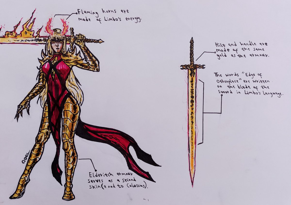 CEnekwa's tweet photo. #Magik redesign by me.
(I like her wearing the armour as a default suit)
#Soulsword #Limbo #Otherplace #soulsgames https://t.co/LGQStJErrD