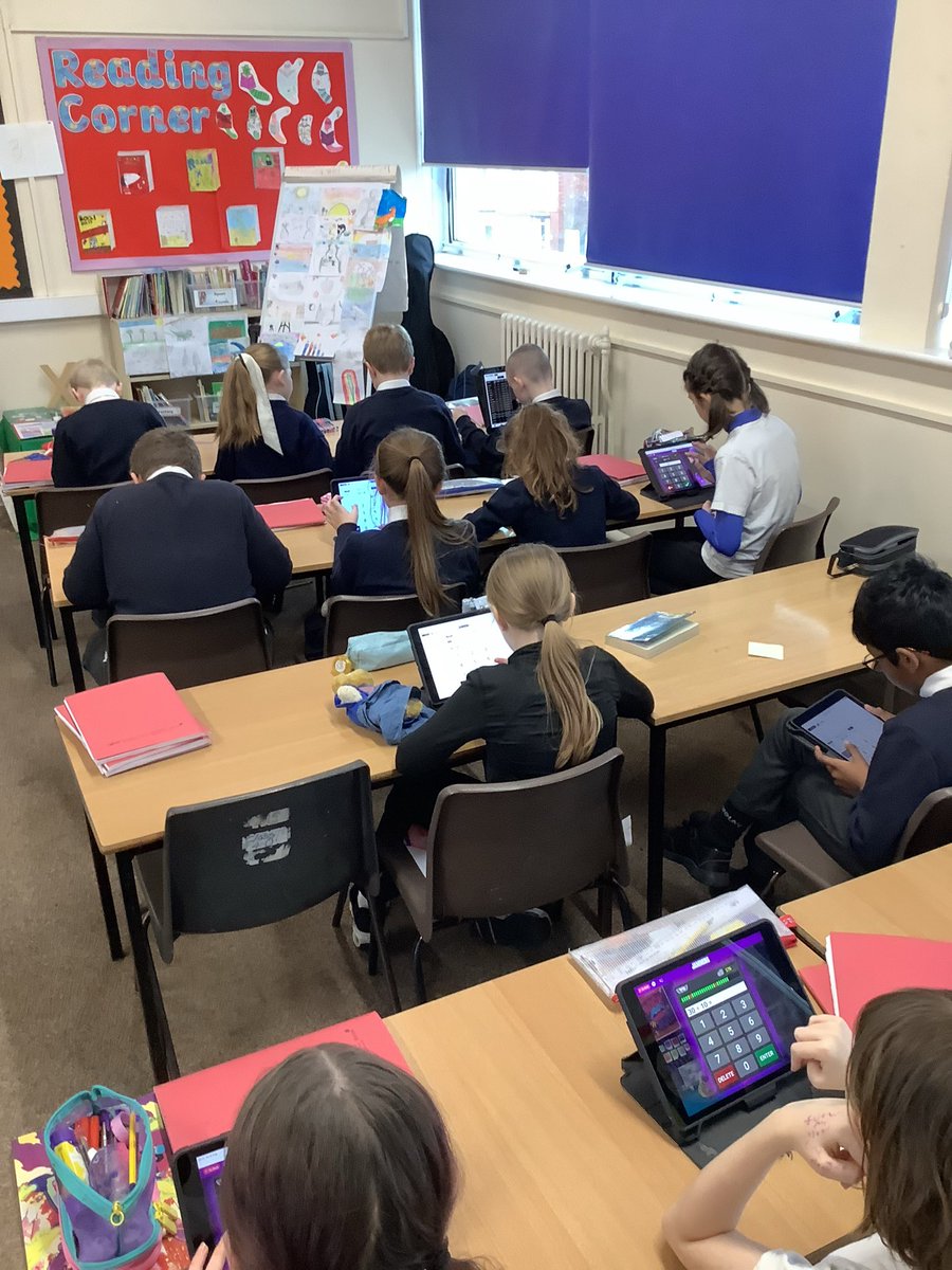 5B_MrBlakely's tweet photo. Children in 5B taking part in The Times Tables Rockstars competition which is part of NSPCC Number Day. #NSPCC #MathOLOL #TTRS https://t.co/tJcO7Ms3SL