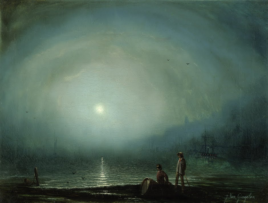 ジャック・ヴァン・ギンゲレン《満月の港》19世紀
