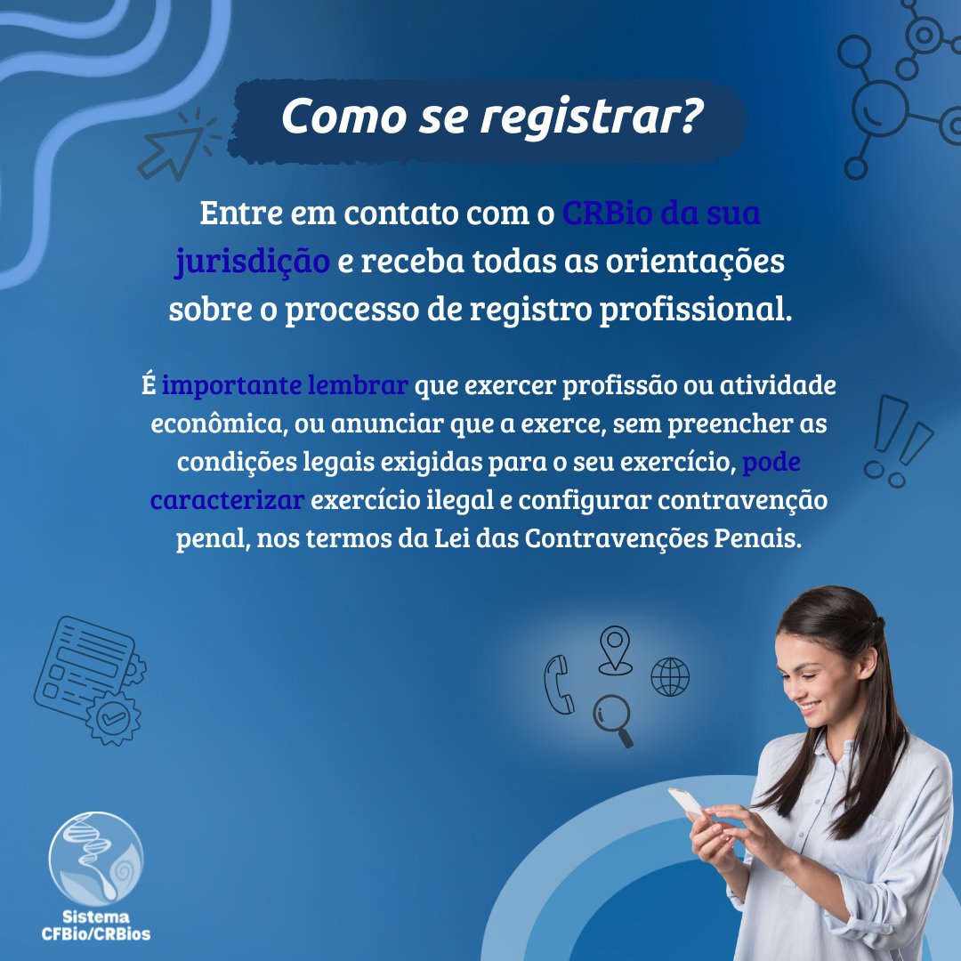 Se formou em Ciências Biológicas? 🤔
Para ter título como Biólogo(a), o registro no CRBio é obrigatório. ✅

Confira a documenação completa no site do CRBio da sua jurisdição.

#CFBio #CRBio #Biologia