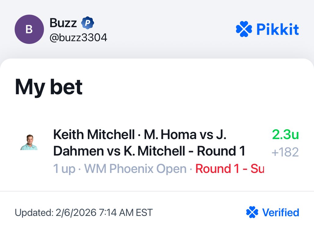 nathanieldkent's tweet photo. @pdown_829 Fave bet yesterday was Mitchell 3-ball. Am high on Homa this week but also know Mitchell is a first round beast https://t.co/9UttdmyYE5