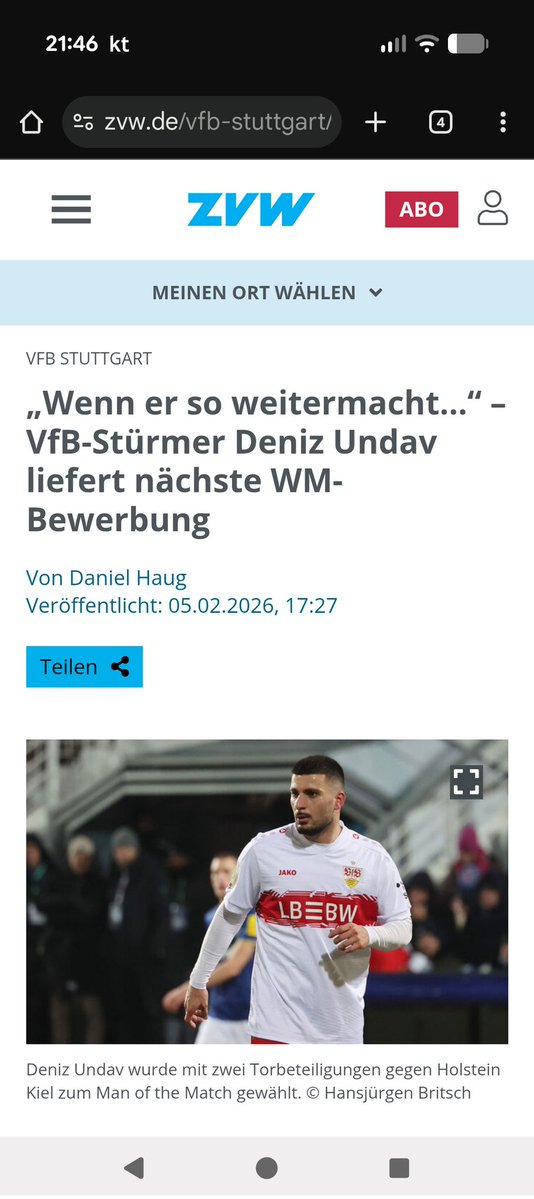 Zwischen #KSVVfB und #FCSPVfB hier noch mein Text zu den aktuellen Themen rund um Deniz #Undav... ⬇️
#VfB 

zvw.de/vfb-stuttgart/…