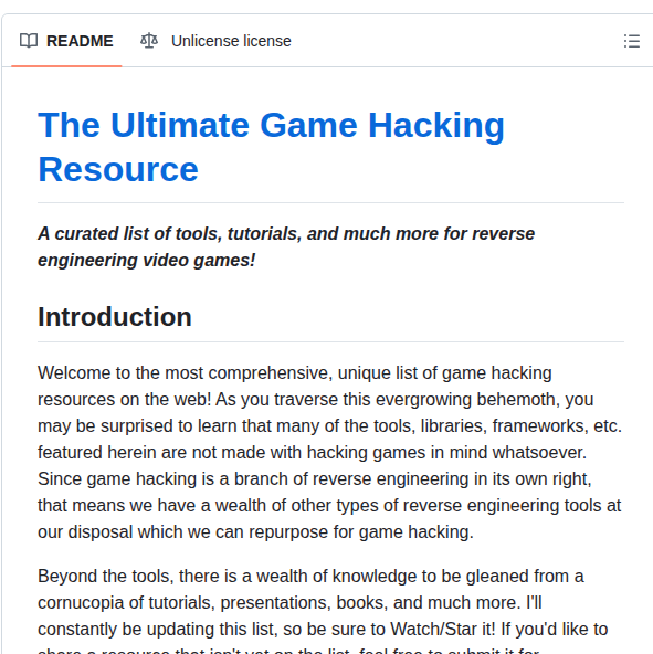 tom_doerr's tweet photo. Resources for reverse engineering video games

https://t.co/t8OPdw1SHZ https://t.co/04IjX2MjE0