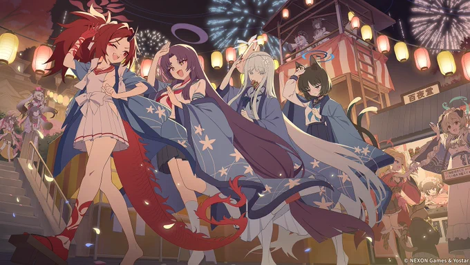ブルーアーカイブ5周年カウントダウンイラストを描かせていただきました! 改めまして5周年おめでとうございます