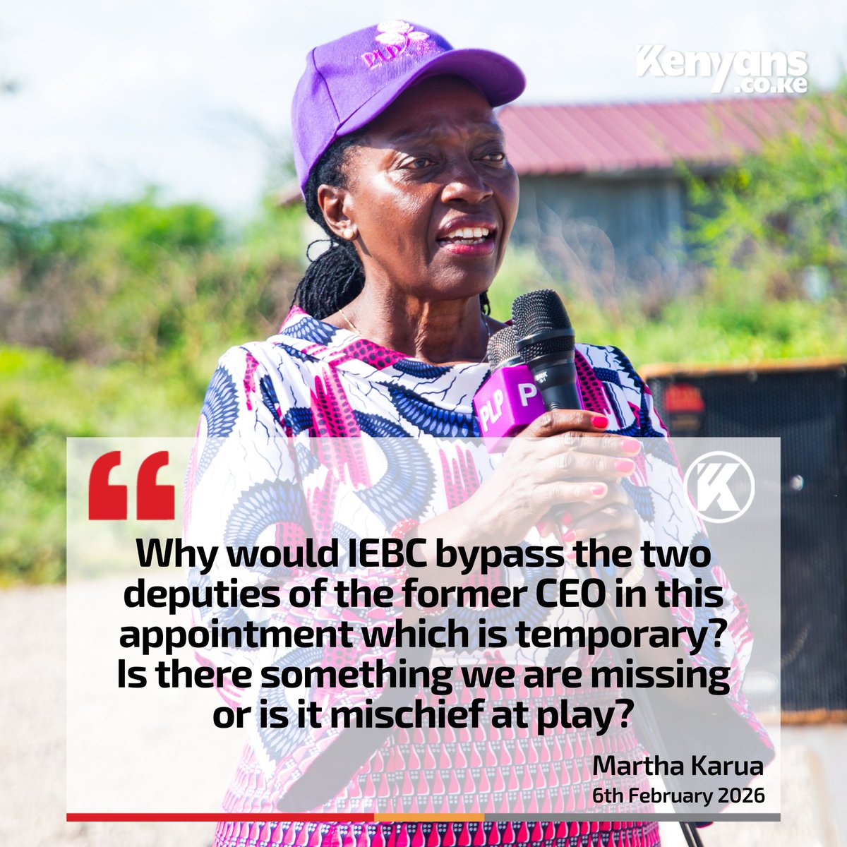 Kenyans's tweet photo. Why would IEBC bypass the two deputies of the former CEO in this appointment which is temporary? - Martha Karua https://t.co/kkIWwo4jMj
