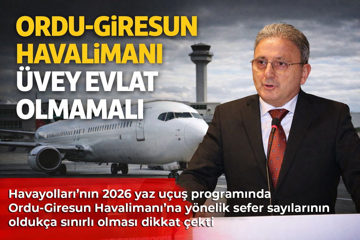 SunExpress  Havayolları’nın 2026 yaz uçuş programında Ordu-Giresun Havalimanı’na yönelik sefer sayılarının oldukça sınırlı olması dikkat çekti.

giresuntso.org.tr/ordu-giresun-h…