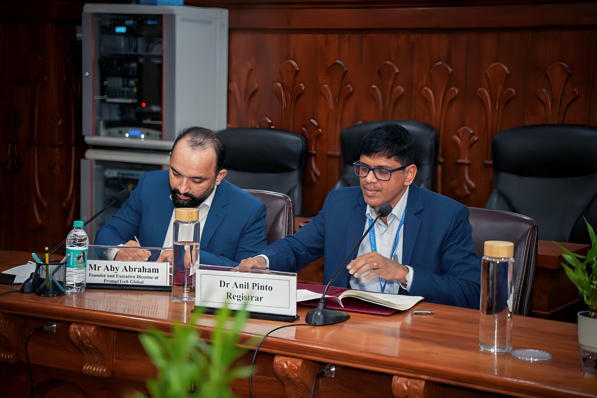PrompttechS's tweet photo. PromptTech Global signs strategic MoU with @ChristBangalore , strengthening industry–academia collaboration and expanding learning opportunities. https://t.co/J9lHirMQMu