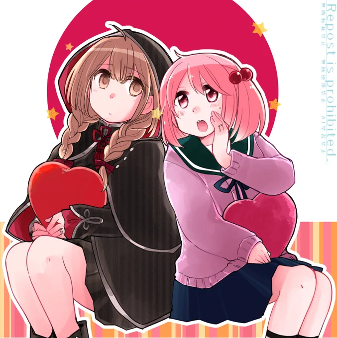 #女の子二人のイラストを貼る !