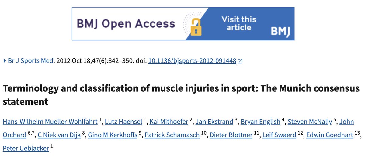 terapiamanualUE's tweet photo. 🤝Consenso de Munich y sistema BAMIC para la clasificación de la lesión muscular. https://t.co/2HxjZtkxeh