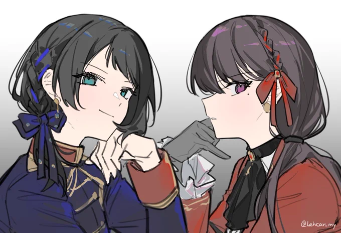 三つ編み 青と赤umtk