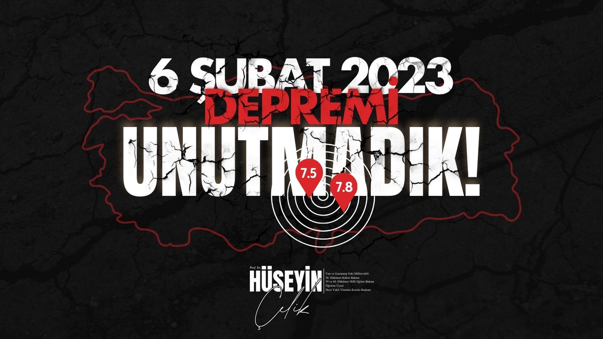 — 6 Şubat deprem felaketinde hayatını kaybeden vatandaşlarımızı rahmetle anıyor; acılı ailelerine, depremden etkilenen tüm yurttaşlarımıza ve aziz milletimize sabır ve başsağlığı diliyorum.

— Bu büyük felaket, hepimize bir kez daha deprem gerçeğiyle yüzleşmenin kaçınılmazlığını