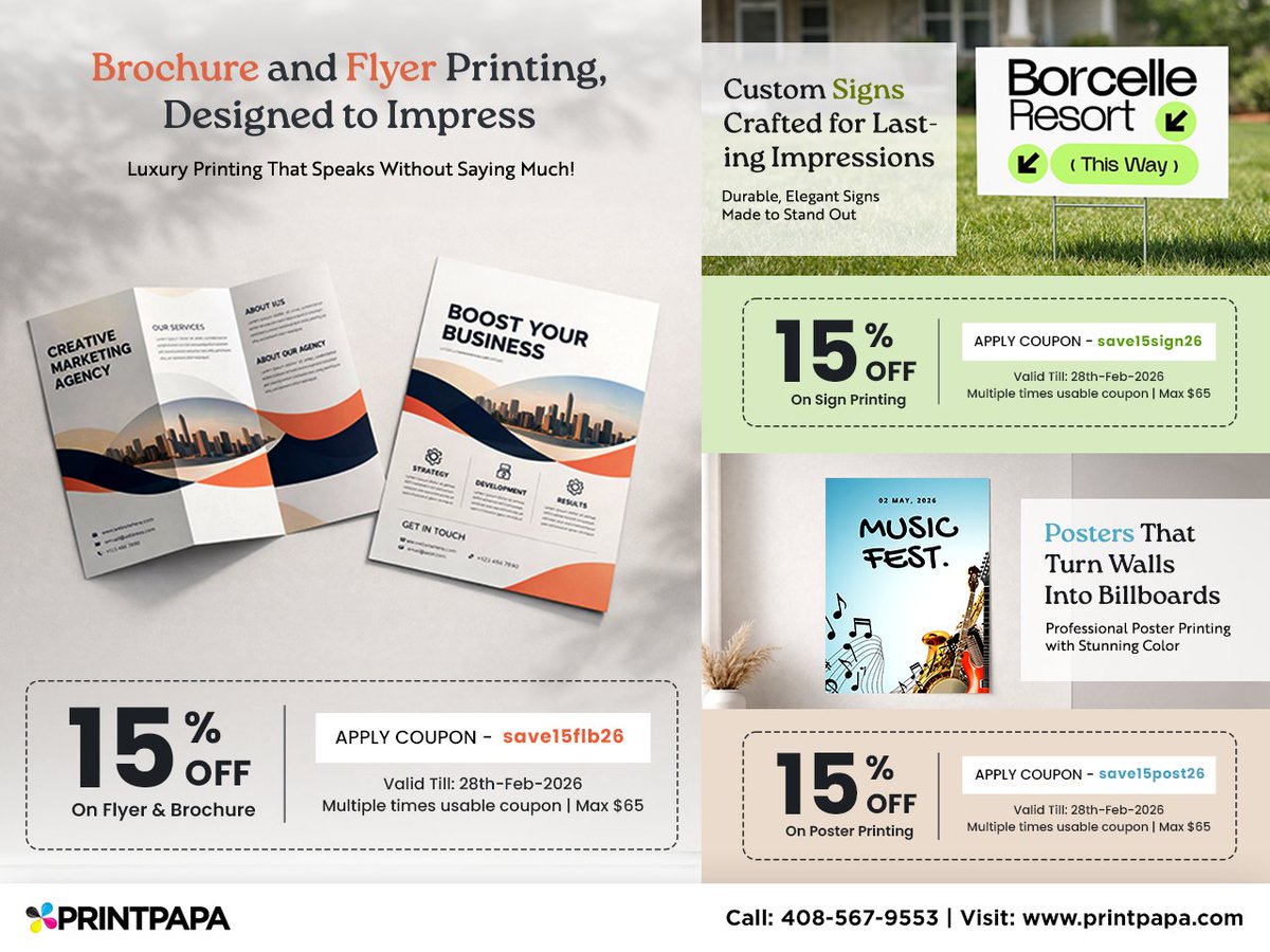 printpapa's tweet image. Make a strong first impression with premium flyers, brochures, posters, and signs. High-quality printing that elevates your brand, attracts attention, and delivers real results for your business.

Order Now: printpapa.com/eshop/pc/speci…

#FlyerPrinting #CustomSigns #PrintPapa