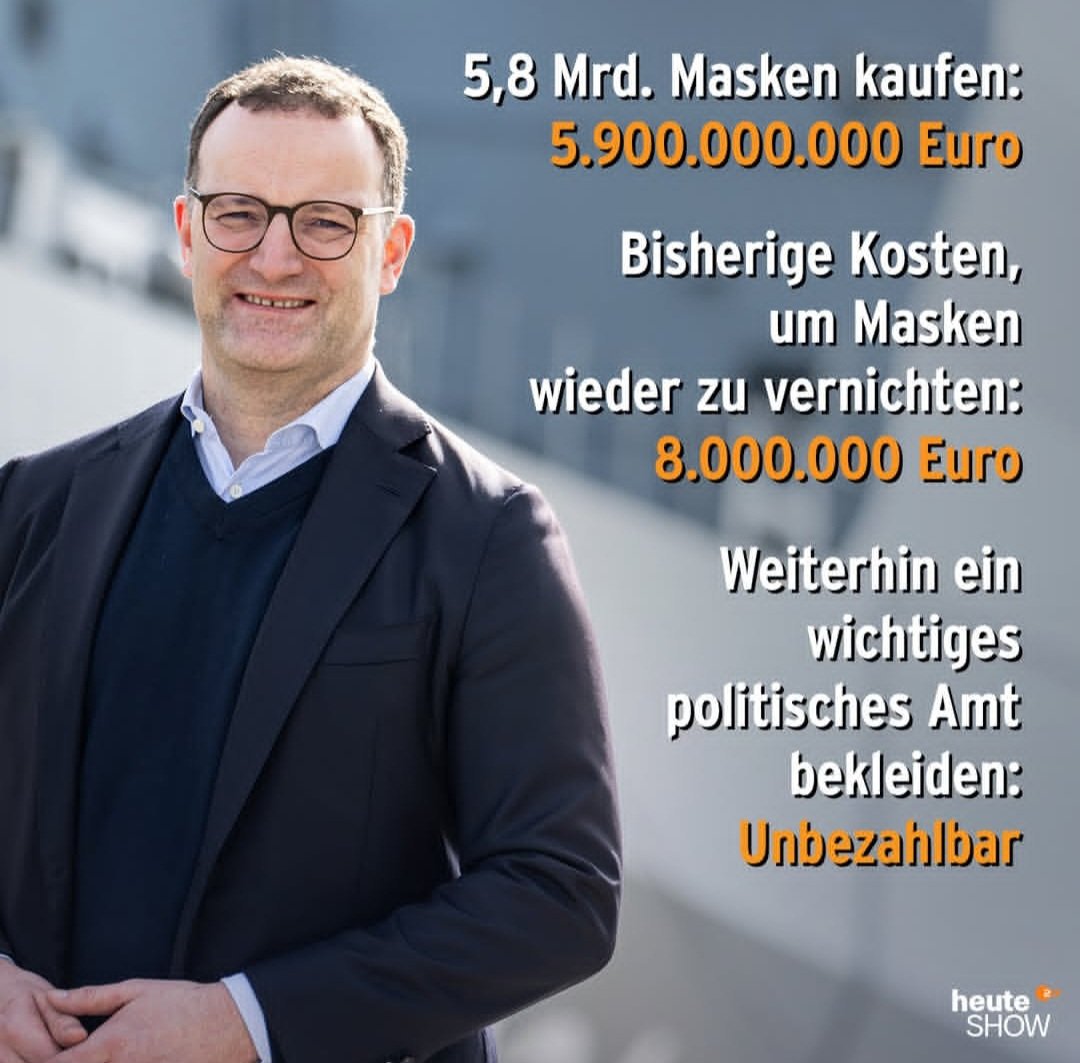 Solange der Peter Thiel-Kumpel und Masken-/Steuergeld-Verbrenner Jens Spahn in der Union etwa zu sagen hat, wird diese Partei ihre Glaubwürdigkeit nicht mehr zurückerlangen.