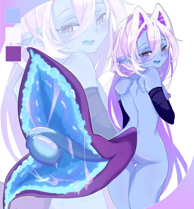 #OC 
しっぽが自慢な青肌ちゃん 