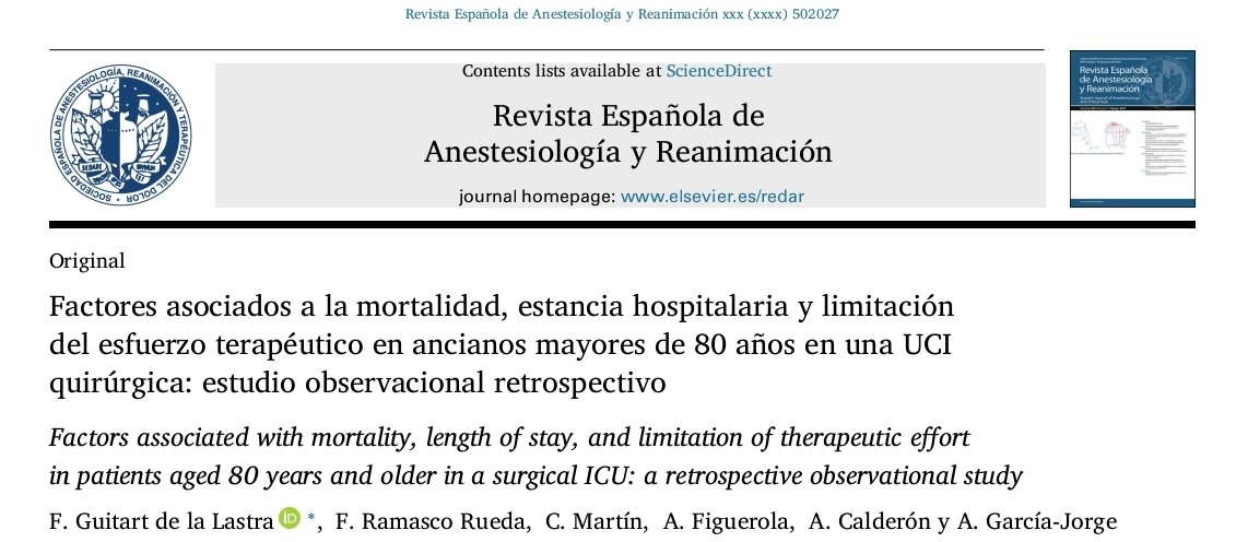 Revista Española de Anestesiología y Reanimación tweet media