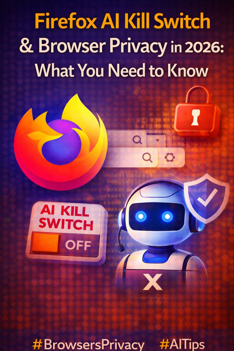 jasonplant13's tweet photo. Firefox now lets users fully switch off AI features — a rare move as AI browsers expand fast.
But what does this mean for privacy in 2026?
Here’s what’s changing, the real risks, and how to browse safely 👇
https://t.co/pNXTFhDBYL
#AI #BrowserPrivacy #TechNews #Firefox https://t.co/uQ2kTayaao