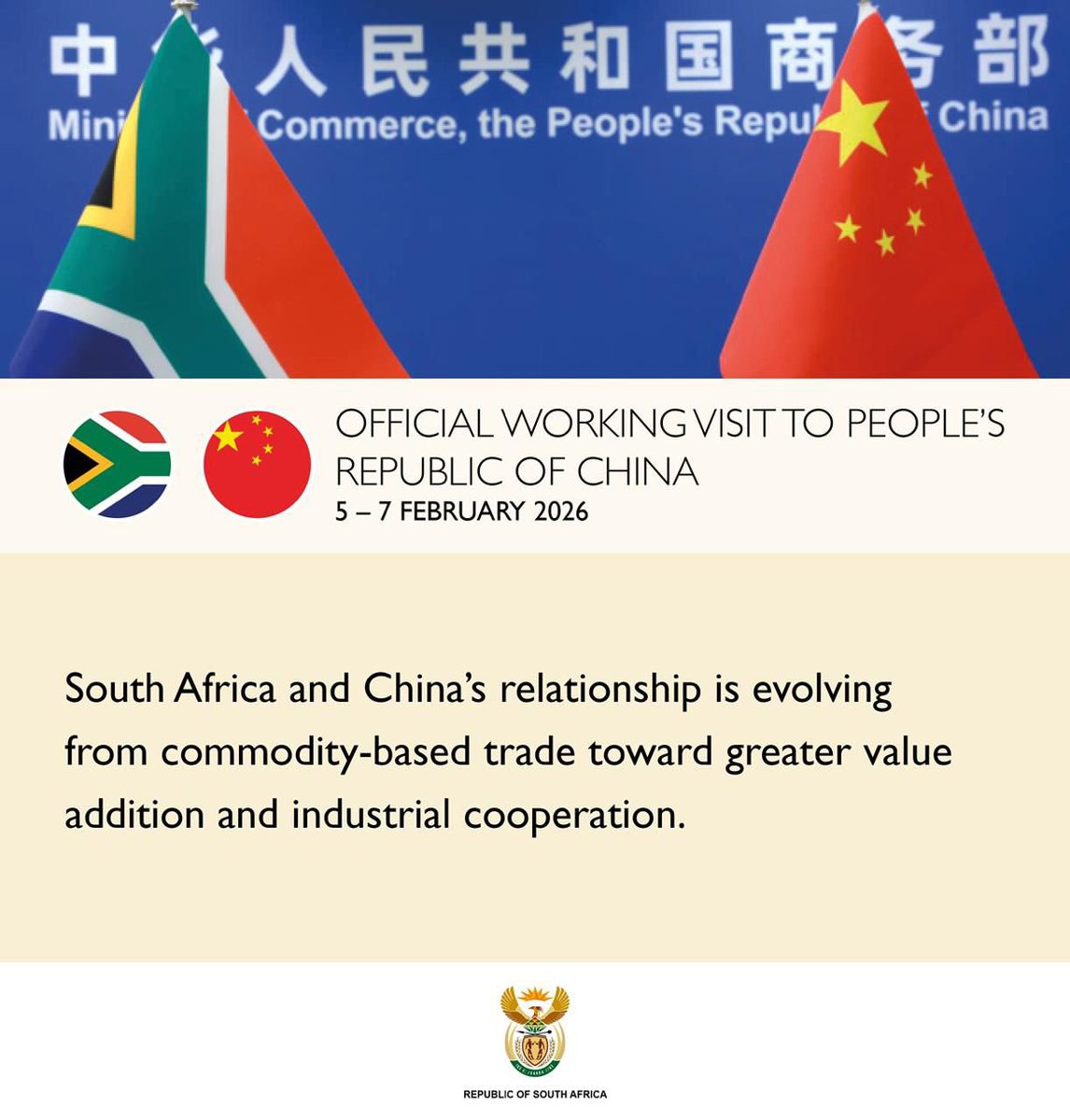 GCISMedia's tweet image. South Africa - China Joint Economic and Trade Committee.06/02/2026 #infographics #GovZAupdates