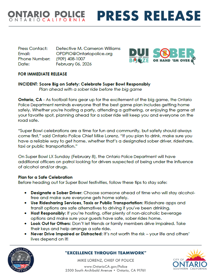 Ontario Police Department tweet media