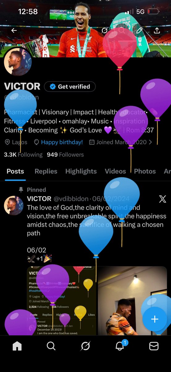 vdibbidon's tweet photo. +1 🎉
Grateful to God for growth, strength,courage and good health.
Becoming!!!
Romans 8:37
God’s love 💜🦅🧘 https://t.co/DlVvXw6wMP