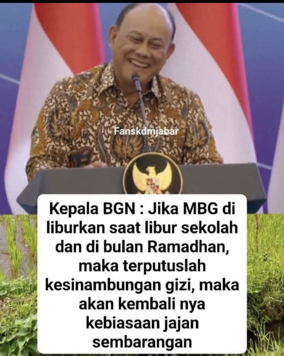 sok paling ngerti gizi. rambut aja gak bisa numbuh di kepala bapak. gak  bagus gizi bapak tuh