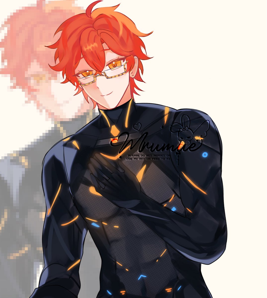 mrumue's tweet image. gift for @/_astronomew_ 

saeyoung!in caleb outfit again!

#mysme #saeyoungchoi #caleb #LoveandDeepspace