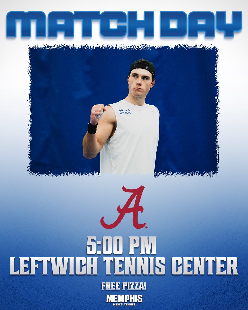 UofMTennis's tweet photo. The Tigers are back in action today 🔥

🆚 Alabama
⏰ 5:00 pm
📍 Leftwich Tennis Center
🎟️ Admission is FREE
🍕 Free pizza!
📊 https://t.co/pphapErED1
📺 https://t.co/xJVyATMJTI https://t.co/3FPxIjVTYN
