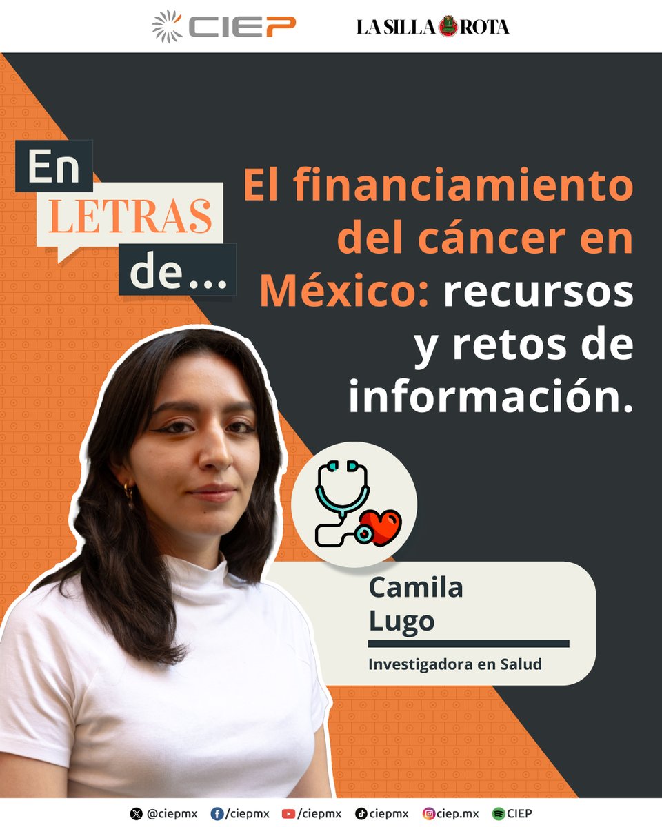 #ColumnaCIEP 

En el marco del #DíaMundialContraElCáncer, el análisis del CIEP en #Salud, giró en torno al gasto público destinado a esta enfermedad.

✍️En esta nueva entrega para <a href="/lasillarota/">La Silla Rota</a>, Camila Lugo (<a href="/CamLugo1/">Cami Lugo</a>), expone que: "El cáncer representa una presión creciente para