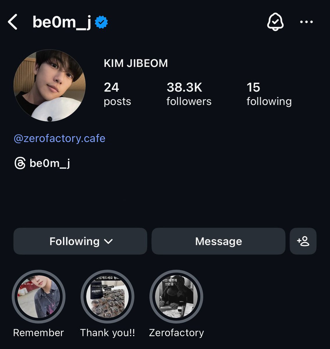 tigerjibeom's tweet photo. Jibeom updated his insta highlights with Zero Factory café content and he even made a special highlight collecting all his active idol days stories, named it “Remember” 😭😭😭 we miss you so much ….. idol Kim Jibeom https://t.co/oL9DF8YyMe