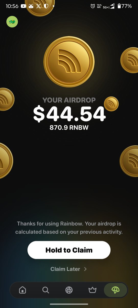suraj0306's tweet photo. @CryptoTeluguO @rainbowdotme claim and sold yesterday asap ✋ https://t.co/26FmVdD2KM