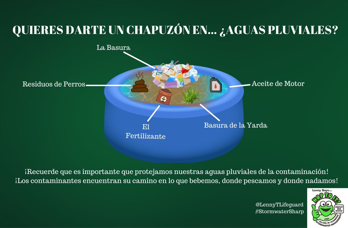 LennyTLifeguard's tweet photo. Stormwater Fact Friday! 
Only rain goes down the drain. Animal waste, fertilizers, oil and grease, pesticides, trash, yard waste and many other items are carried directly to waterways where they are discharged with no treatment, polluting our waters. #StormwaterSharp https://t.co/QvDXHdGtRp