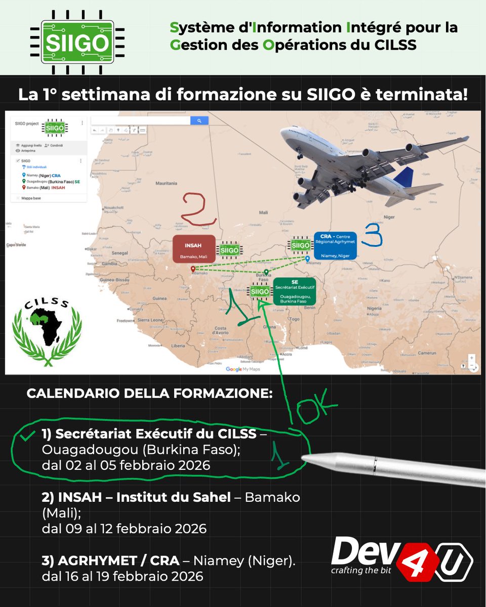 mpatitucci's tweet photo. 📍 𝐎𝐮𝐚𝐠𝐚𝐝𝐨𝐮𝐠𝐨𝐮, Burkina Faso
📆 Prima settimana di 𝐟𝐨𝐫𝐦𝐚𝐳𝐢𝐨𝐧𝐞 𝐜𝐨𝐦𝐩𝐥𝐞𝐭𝐚𝐭𝐚.

Prossime tappe: 𝐁𝐚𝐦𝐚𝐤𝐨 e 𝐍𝐢𝐚𝐦𝐞𝐲.
Il viaggio continua! ✈️

https://t.co/JGmX1I65VS

#DigitalForDevelopment #InformationSystems
#Africa #DEV4U #SIIGO https://t.co/KvUnszzIsd