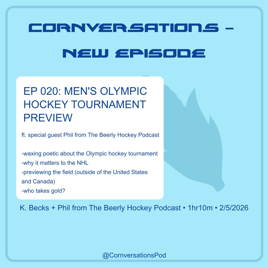 KBecks_ATC's tweet photo. New episode ft. @PostGradPhil from @BeerlyHockey 

https://t.co/IdOOfXaTpX

https://t.co/6gjUWrS9Lc

https://t.co/ba86TUzGP1

#cornversations #sportspod #Olympics2026 #podcast https://t.co/AAMaSn530j
