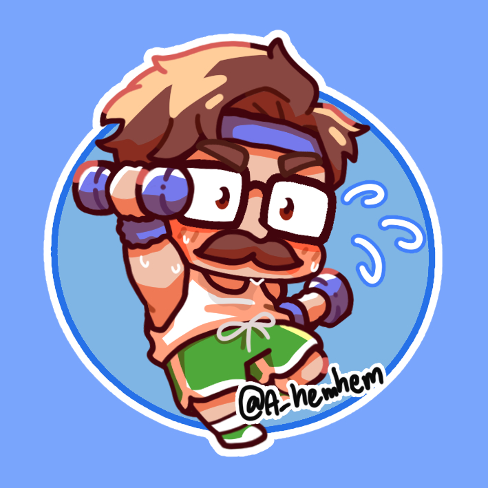 A_hemhem's tweet image. Make sure to exercise!!
(sticker version will be sell at CQ on 7 Mar *Wink wink*)