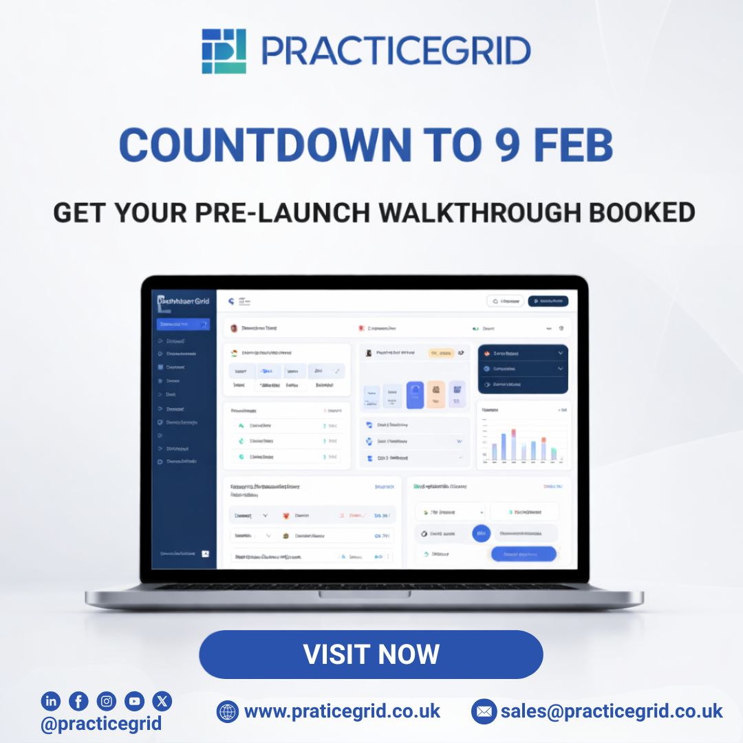 PracticeGridUK's tweet photo. PracticeGrid launches soon. If you want to see it early and explore fit for your firm, book a walkthrough now.

Visit our website to get early access. https://t.co/SD3Ei9BdVS

#PracticeGrid #Launch #UKAccountants #WorkflowAutomation https://t.co/uo2Lus8QEz