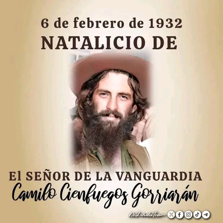 IndioMajiba's tweet photo. Hoy nuestro homenaje al Comandante Camilo Cienfuegos en el Aniversario 94 de su natalicio recordando una de sus frases, «Para detener esta Revolución cubanísima tendría que morir un pueblo entero» . Camilo Vive en el corazón de cada cubano que defiende la patria. #HonorYGloria. https://t.co/7qik3Pwtmr