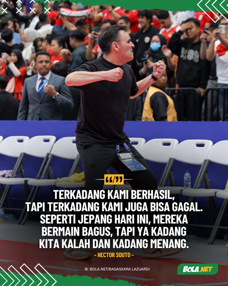 Bolanet's tweet photo. Pelatih Timnas Futsal Indonesia, Hector Souto, merendah ketika mendapat pujian sebagai pencetak sejarah di pentas Piala Asia Futsal bagi Merah Putih.
𝗝𝗼𝗶𝗻 𝗪𝗔 𝗰𝗵𝗮𝗻𝗻𝗲𝗹 𝗸𝗶𝘁𝗮 𝘆𝘂𝗸 >> https://t.co/6yNg7Yg6FG
#souto #ACFutsal2026 #bolanet #blcbm https://t.co/f2IjjG4mFP
