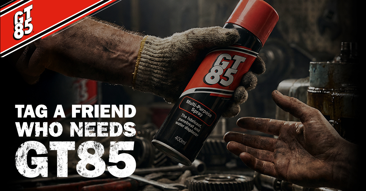 GT85_UK's tweet photo. Got a mate with rusty tools and a filthy bike chain?
Tell them to sort it out and introduce them to the best kept secret.
#gt85 #gt85spray #bestkeptsecret #intheknow #tagafriend #maintenance #toolmaintenance #bikemaintenance #carmaintenance https://t.co/F0tWT087dy