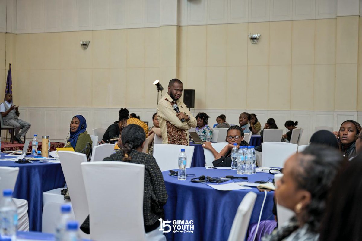 GimacYouth's tweet photo. Elvis Ayeh @TheAR_Trust  led an interactive #15GIMAC simulation unpacking how AU decisions on WASH are made. Through role-play, participants learned to turn community voices into continental action using data, coalitions, and strategic messaging.
#YouthforWASH https://t.co/WvLy9T5hfW