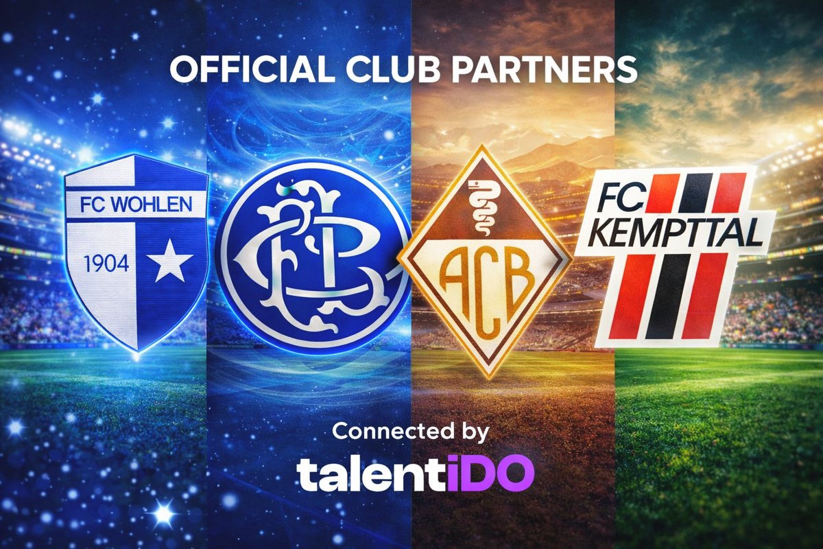 TalentIDO_'s tweet photo. Strong ecosystems build strong players. ⚽🇨🇭
We are proud to stand alongside clubs that believe in real development, real pathways, and real football culture.
Together with our club partners, we continue to connect players with opportunities, structure, and the next level of the game.
AC Bellinzona
FC Wohlen
FC Locarno
FC Kempttal
Building pathways. Creating movement. Supporting the next generation.

#SwissFootball
#FootballDevelopment
#YouthFootball
#FutureFootballers
#EuropeanFootball