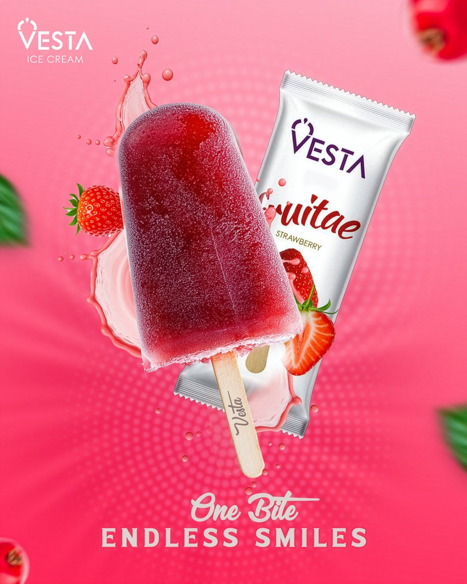 vestaicecream's tweet image. 🍓✨ A bite of strawberry, a burst of happiness! 💖
Cool down, cheer up &amp;amp; taste the magic with Vesta Fruitae. ❄🍧
Discover the scoop on delicious ice cream flavours at vestaicecream.com; it's a real treat for your taste buds! 🍦

#VestaIceCream #NaturallySweet